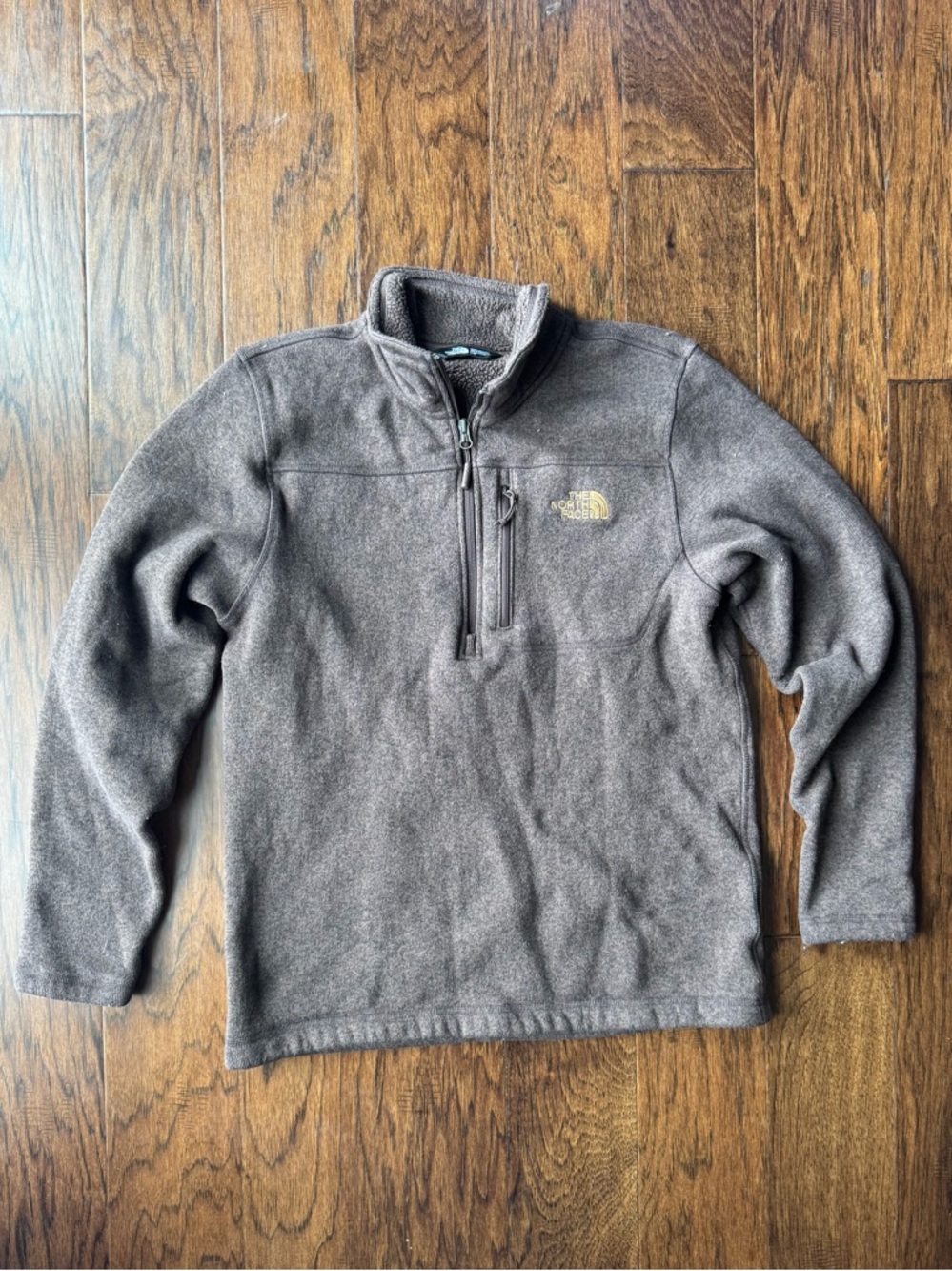 The North Face Brown Half-Zip Fleece Pullover Size L